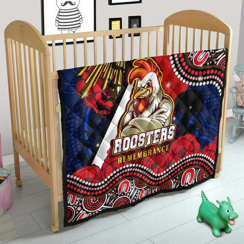 roosters-rugby-anzac-aboriginal-quilt-sydney-roosters-with-remembrance-day-poppy-flower-quilt