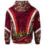 reds-rugby-hoodie-custom-anzac-day-queensland-reds-aboriginal-poppy-with-koala-hoodie