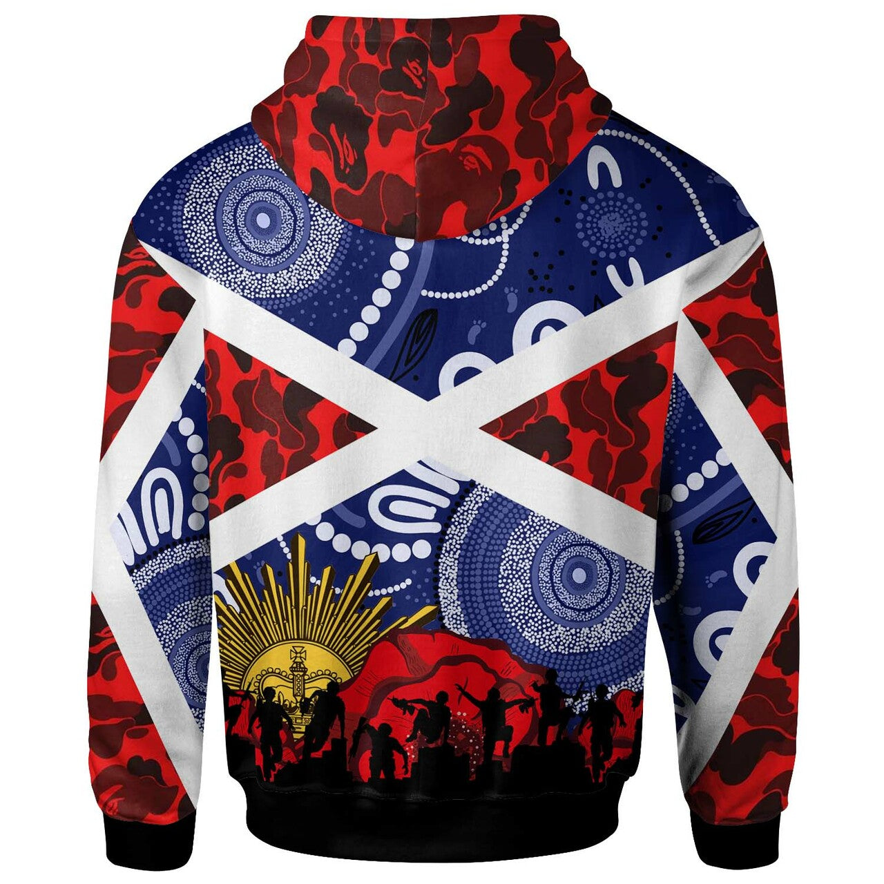 knights-rugby-hoodie-custom-anzac-day-newcastle-knights-aboriginal-patterns-hoodie