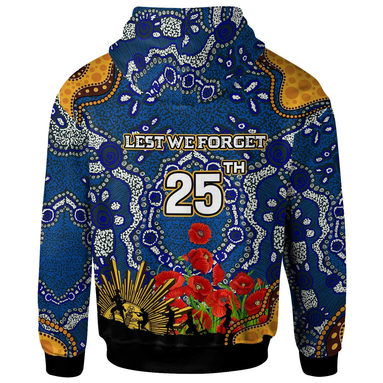 Western Force Rugby Hoodie - Anzac Day Western Force with Aboriginal Poppy Flower Hoodie LT10