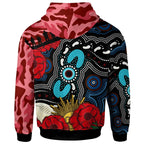 Waratahs Rugby Hoodie - Custom Anzac NSW Waratahs Aboriginal Flower Hoodie LT10