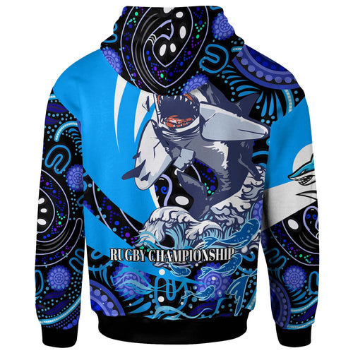 sharks-rugby-hoodie-custom-angry-sharks-rugby-team-with-aboriginal-dot-painting-player-and-number-hoodie