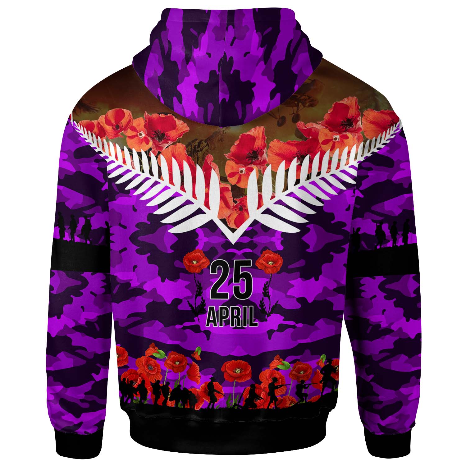 anzac-new-zealand-hoodie-lest-we-forget-anzac-day-new-zealand-with-poppy-flower-hoodie