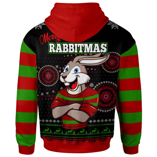 rabbitohs-rugby-christmas-hoodie-custom-rabbitohs-ugly-christmas-knitted-hoodie