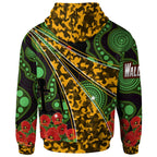 Wallabies Rugby Hoodie - Custom Anzac Wallabies Kangaroo with Aboriginal Patterns Hoodie RLT13