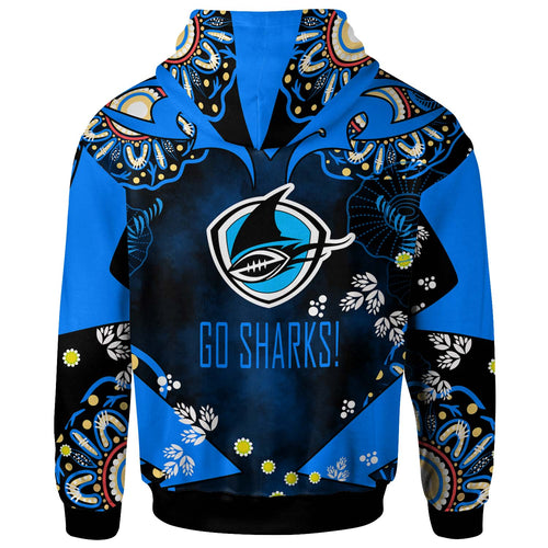 sharks-rugby-hoodie-custom-personalised-sharkies-forever-with-aboriginal-culture-league-rugby-team-hoodie