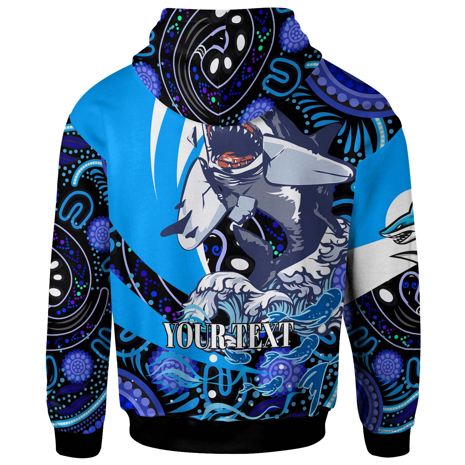 sharks-rugby-hoodie-custom-angry-sharks-rugby-team-with-aboriginal-dot-painting-player-and-number-hoodie