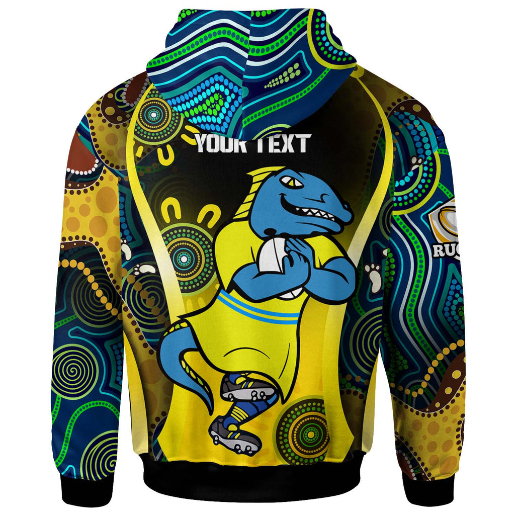 nrlw-eels-rugby-hoodie-custom-eels-womens-rugby-league-with-aboriginal-dot-painting-player-and-number-hoodie