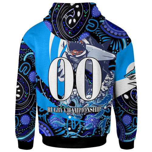 sharks-rugby-hoodie-custom-angry-sharks-rugby-team-with-aboriginal-dot-painting-player-and-number-hoodie