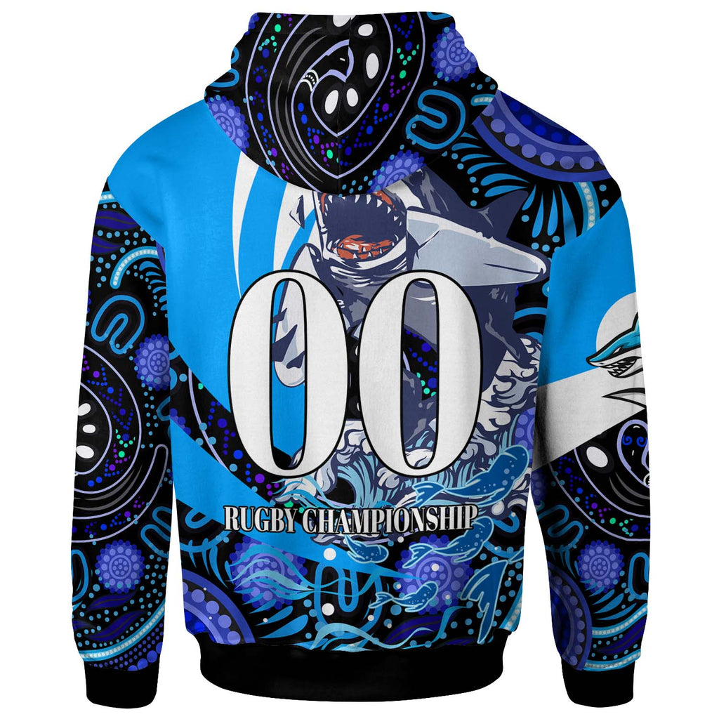 sharks-rugby-hoodie-custom-angry-sharks-rugby-team-with-aboriginal-dot-painting-player-and-number-hoodie