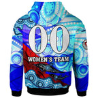 nrlw-knights-rugby-hoodie-custom-woman-knights-with-aboriginal-dot-painting-style-player-and-number-woman-hoodie