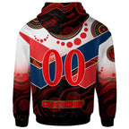 nrlw-roosters-rugby-hoodie-custom-womens-rugby-league-with-aboriginal-dot-painting-style-player-and-number-hoodie