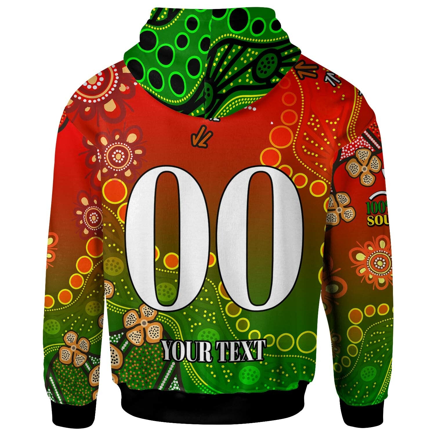 rabbitohs-rugby-hoodie-custom-100-south-rabbitohs-premiership-rugby-with-aboriginal-culture-player-and-number-hoodie