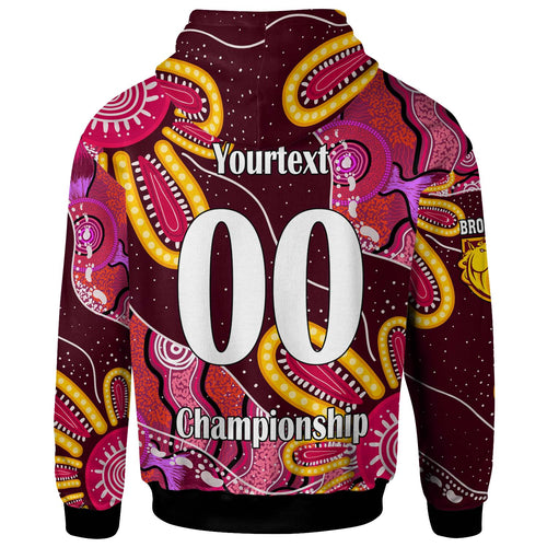nrlw-broncos-rugby-hoodie-custom-broncos-aboriginal-dot-painting-player-and-number-woman-hoodie