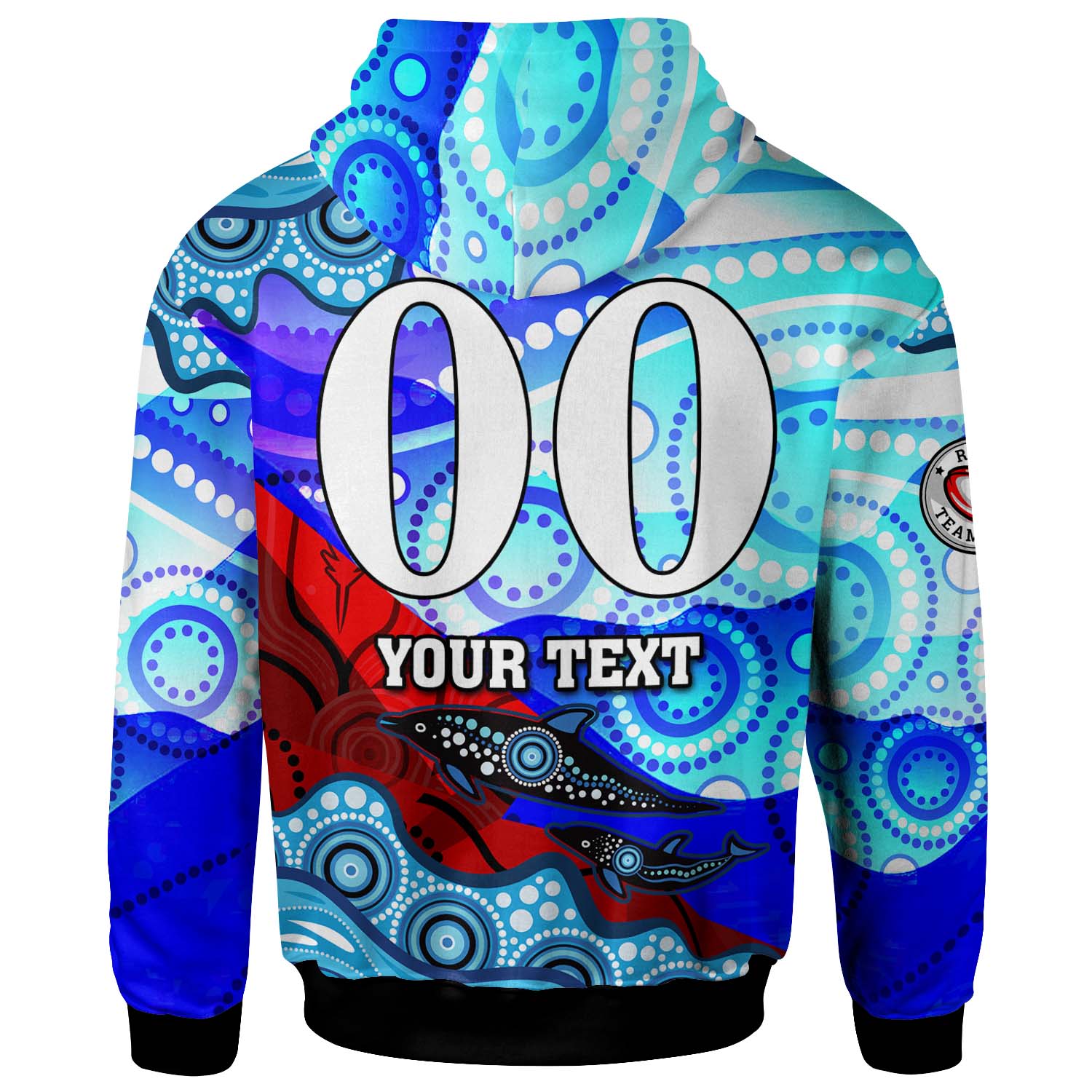 nrlw-knights-rugby-hoodie-custom-woman-knights-with-aboriginal-dot-painting-style-player-and-number-woman-hoodie