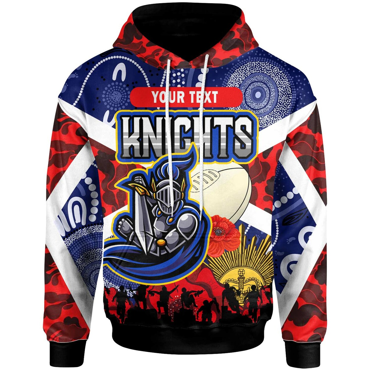 knights-rugby-hoodie-custom-anzac-day-newcastle-knights-aboriginal-patterns-hoodie-1