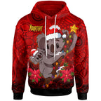 aboriginal-christmas-hoodie-custom-aussie-koala-christmas-poinsettia-with-aboriginal-inspired-hoodie