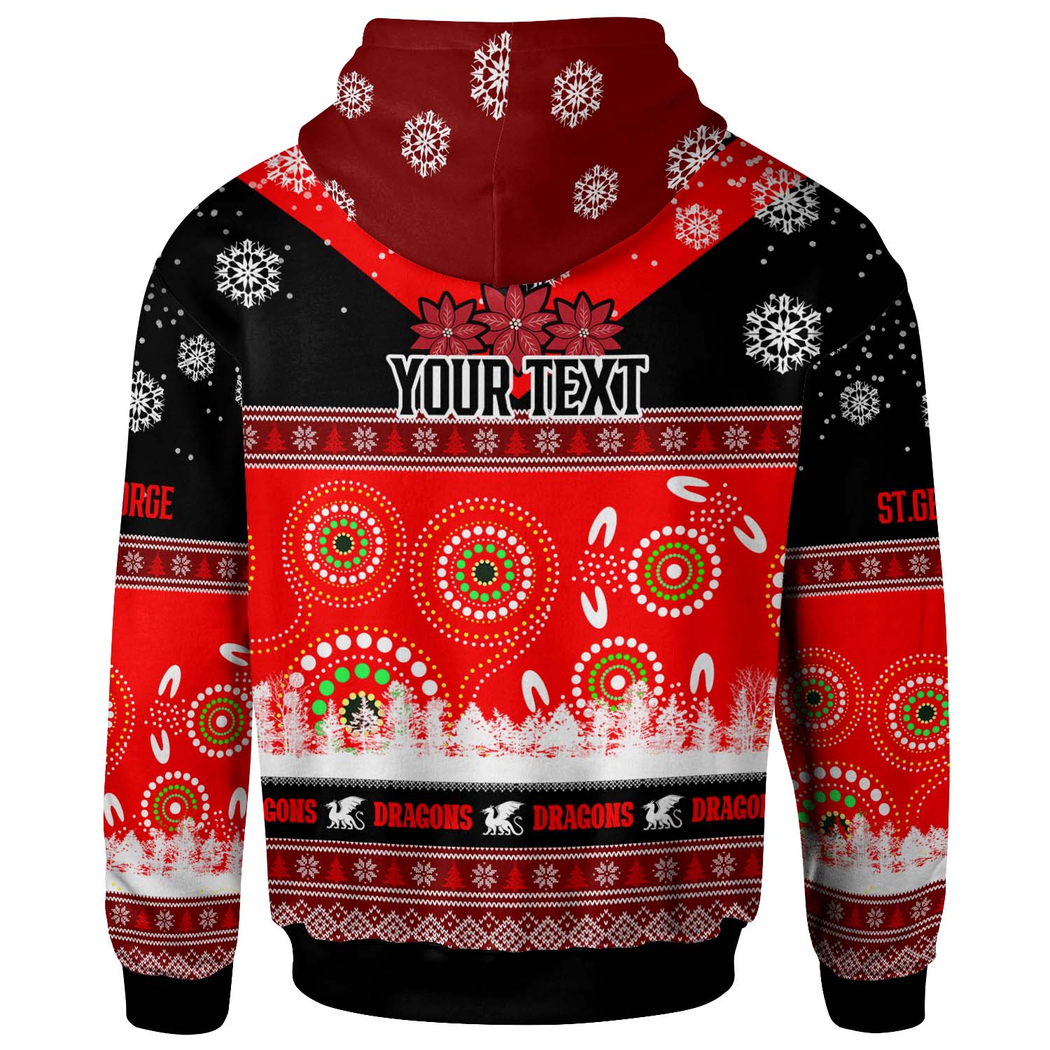 stgeorge-rugby-christmas-hoodie-custom-dragons-ugly-christmas-and-aboriginal-patterns-hoodie