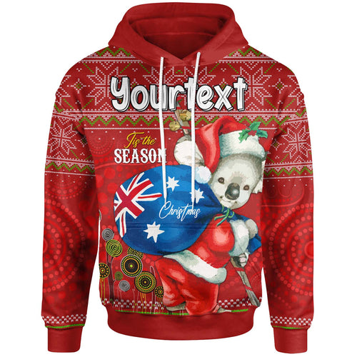 aboriginal-christmas-hoodie-custom-australia-koala-ugly-christmas-with-aboriginal-inspired-red-hoodie