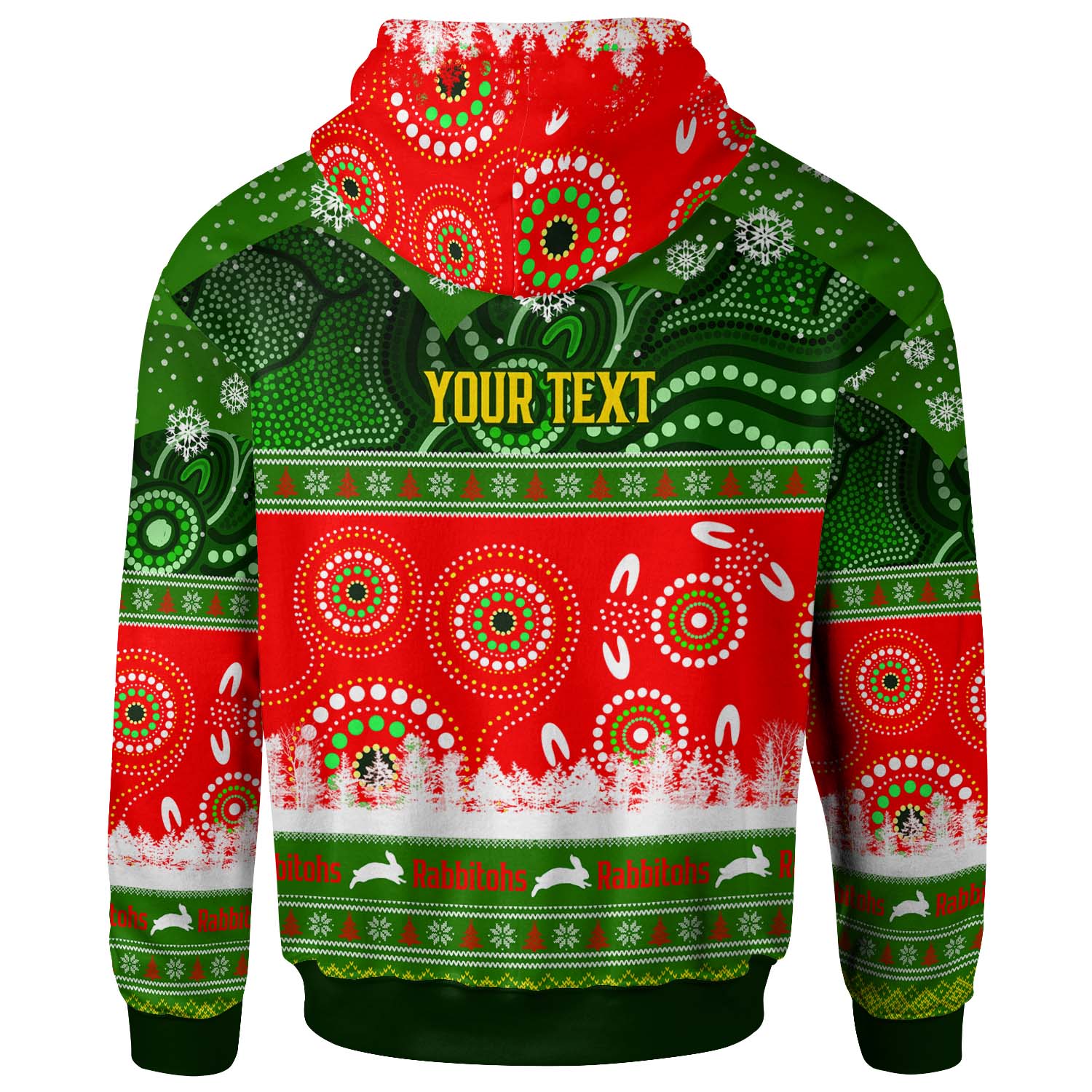 rabbitohs-rugby-christmas-hoodie-custom-rabbitohs-ugly-christmas-and-aboriginal-patterns-hoodie