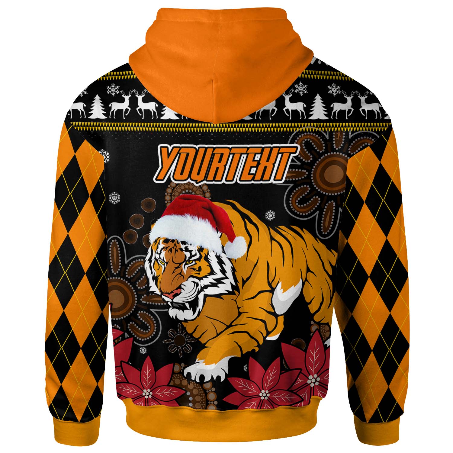 tigers-rugby-christmas-hoodie-custom-tigers-merry-christmas-aboriginal-hoodie