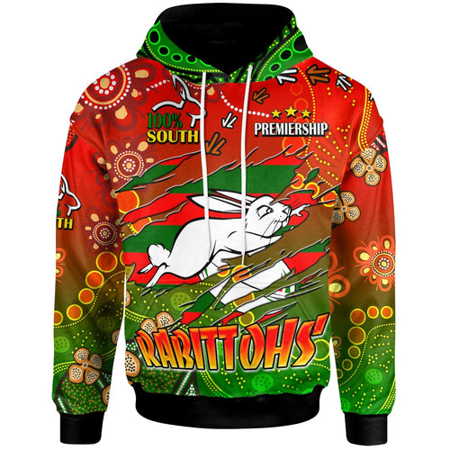 rabbitohs-rugby-hoodie-custom-100-south-rabbitohs-premiership-rugby-with-aboriginal-culture-player-and-number-hoodie