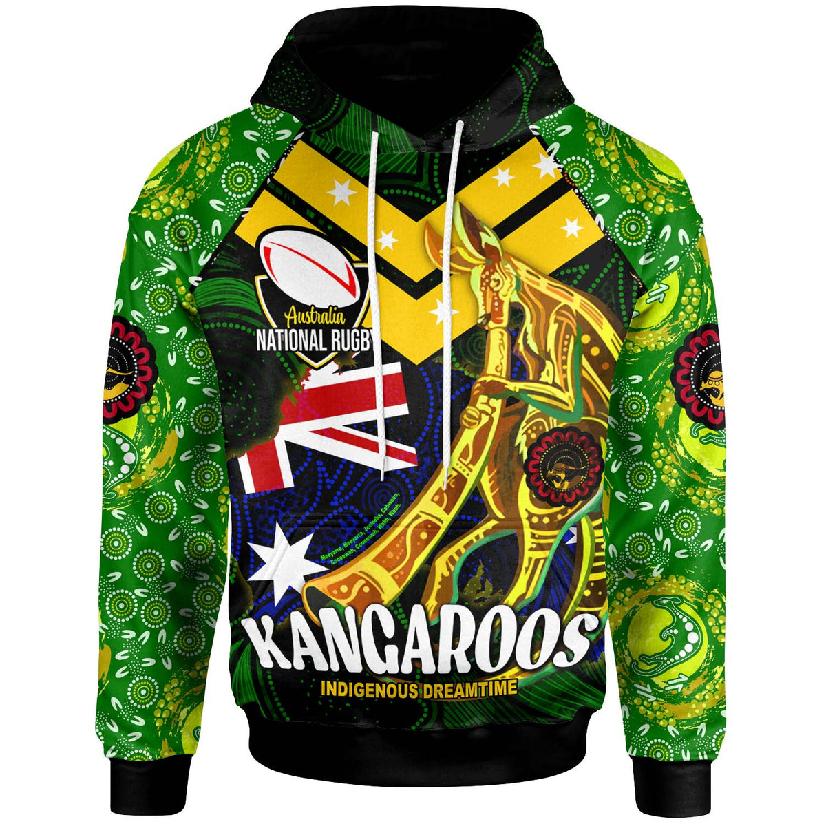 kangaroos-rugby-hoodie-custom-kangaroo-national-rugby-league-indigenous-dreamtime-player-and-number-hoodie