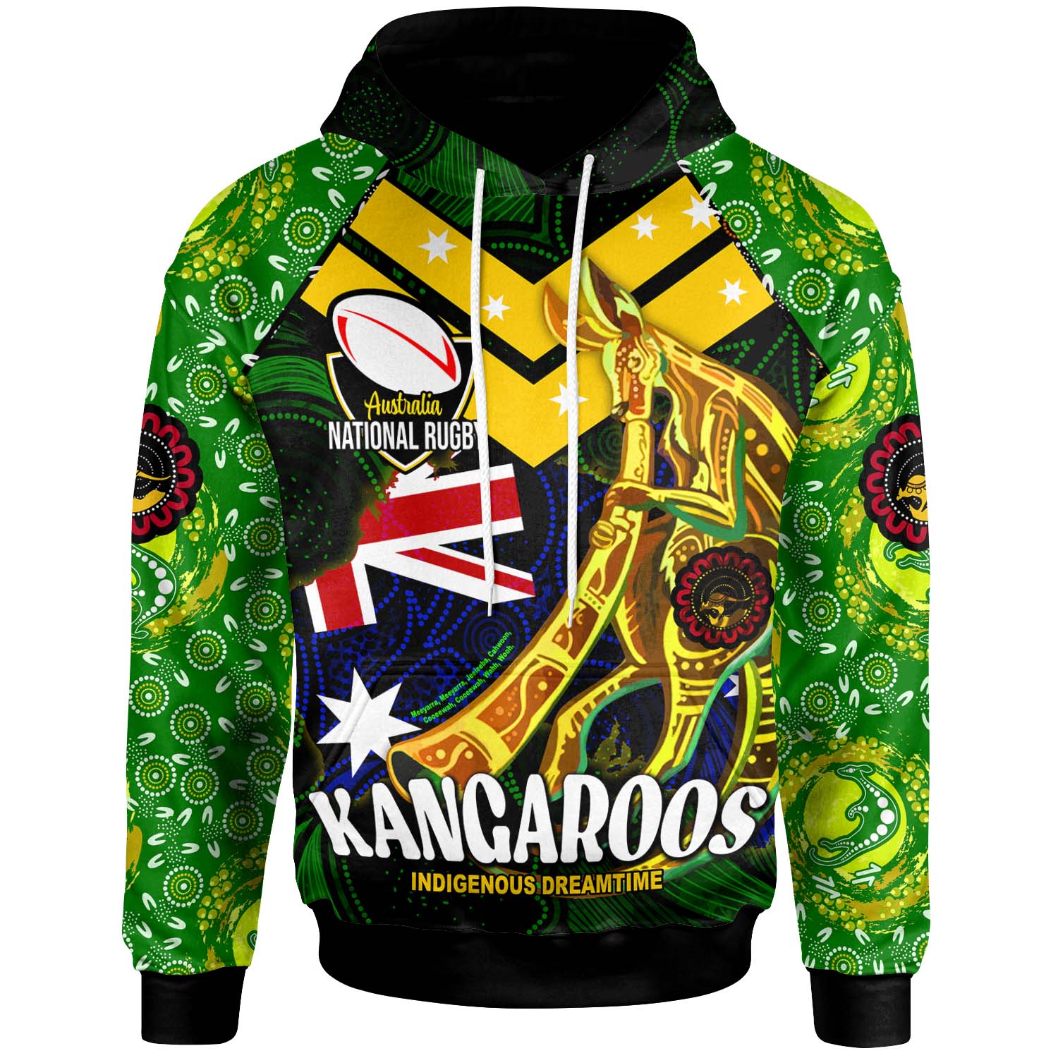 kangaroos-rugby-hoodie-custom-kangaroo-national-rugby-league-indigenous-dreamtime-player-and-number-hoodie