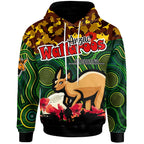 Wallaroos Rugby Hoodie - Anzac Day Wallaroos with Aboriginal Pattern Hoodie LT10