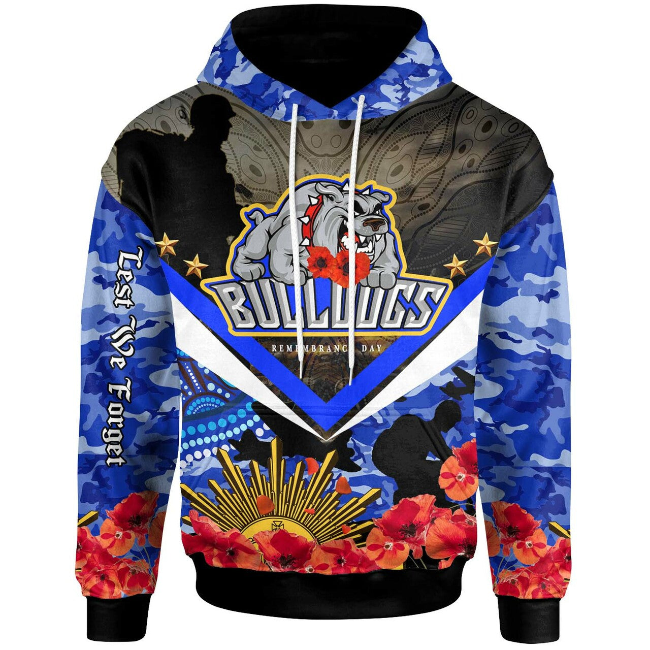 bulldogs-rugby-hoodie-custom-anzac-bulldogs-with-remembrance-poppy-aboriginal-hoodie