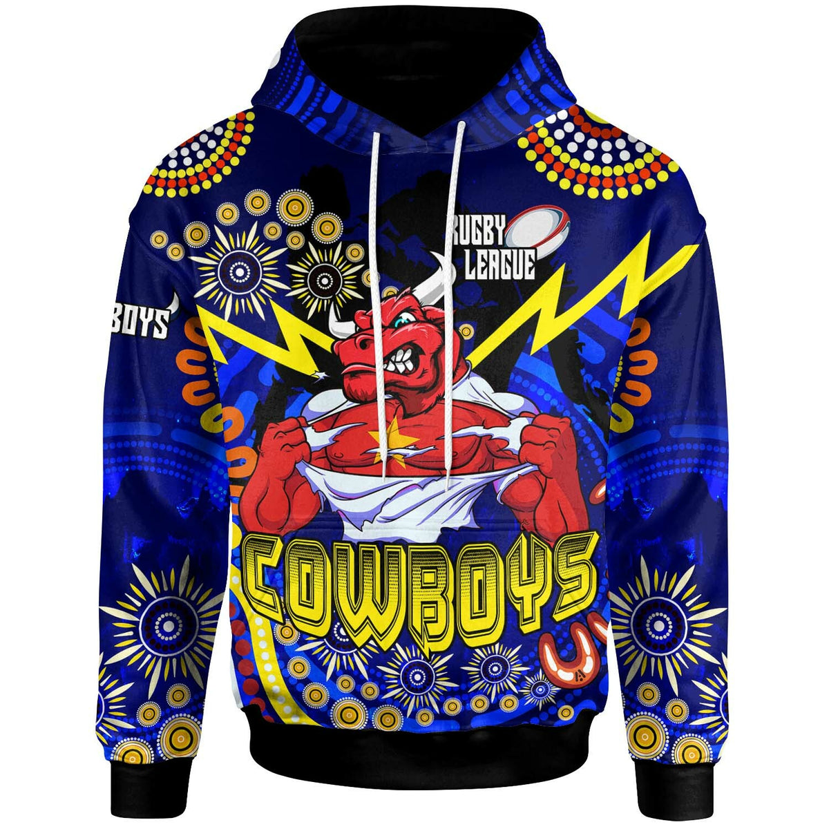cowboys-rugby-hoodie-custom-cowboys-bulls-with-aboriginal-dot-painting-player-and-number-hoodie