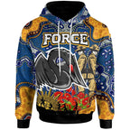 Western Force Rugby Hoodie - Anzac Day Western Force with Aboriginal Poppy Flower Hoodie LT10