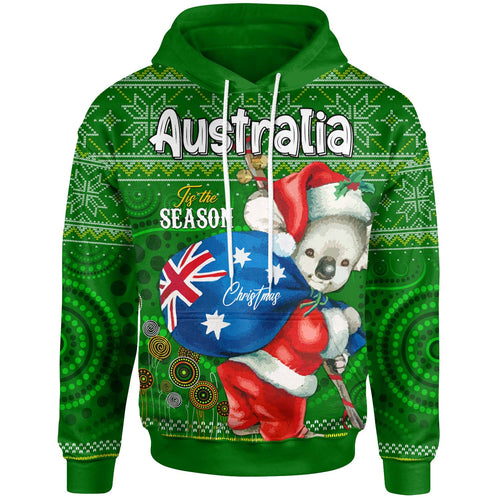 aboriginal-christmas-hoodie-custom-australia-koala-ugly-christmas-with-aboriginal-inspired-green-hoodie