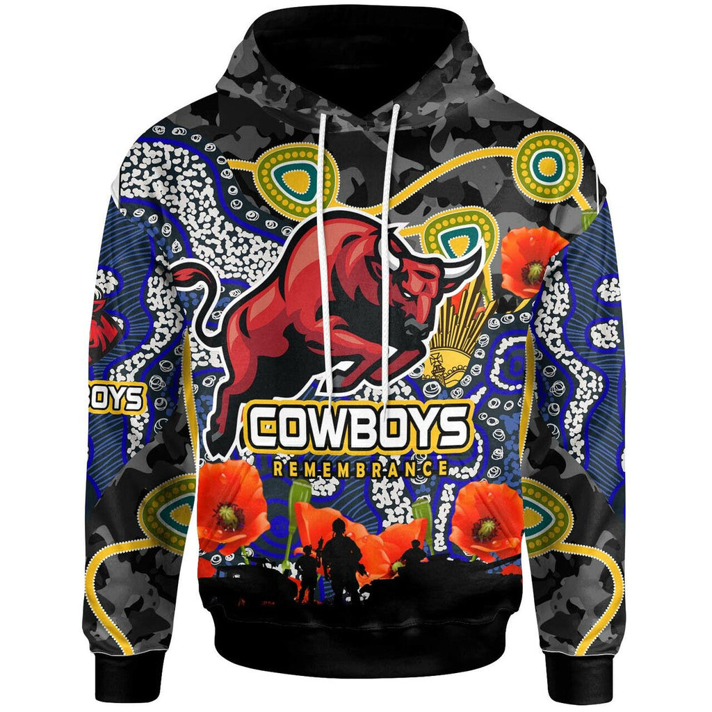 cowboys-rugby-hoodie-custom-anzac-day-north-queensland-cowboys-aboriginal-culture-hoodie
