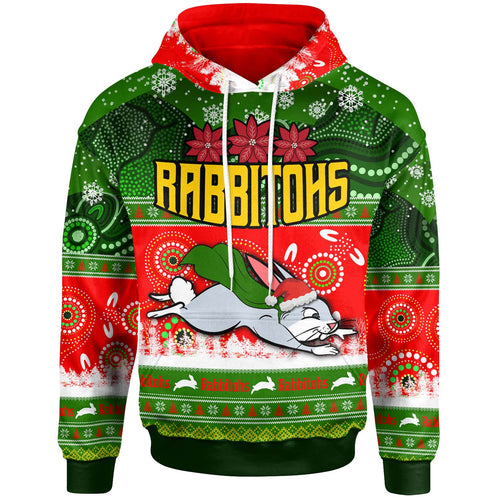 rabbitohs-rugby-christmas-hoodie-custom-rabbitohs-ugly-christmas-and-aboriginal-patterns-hoodie