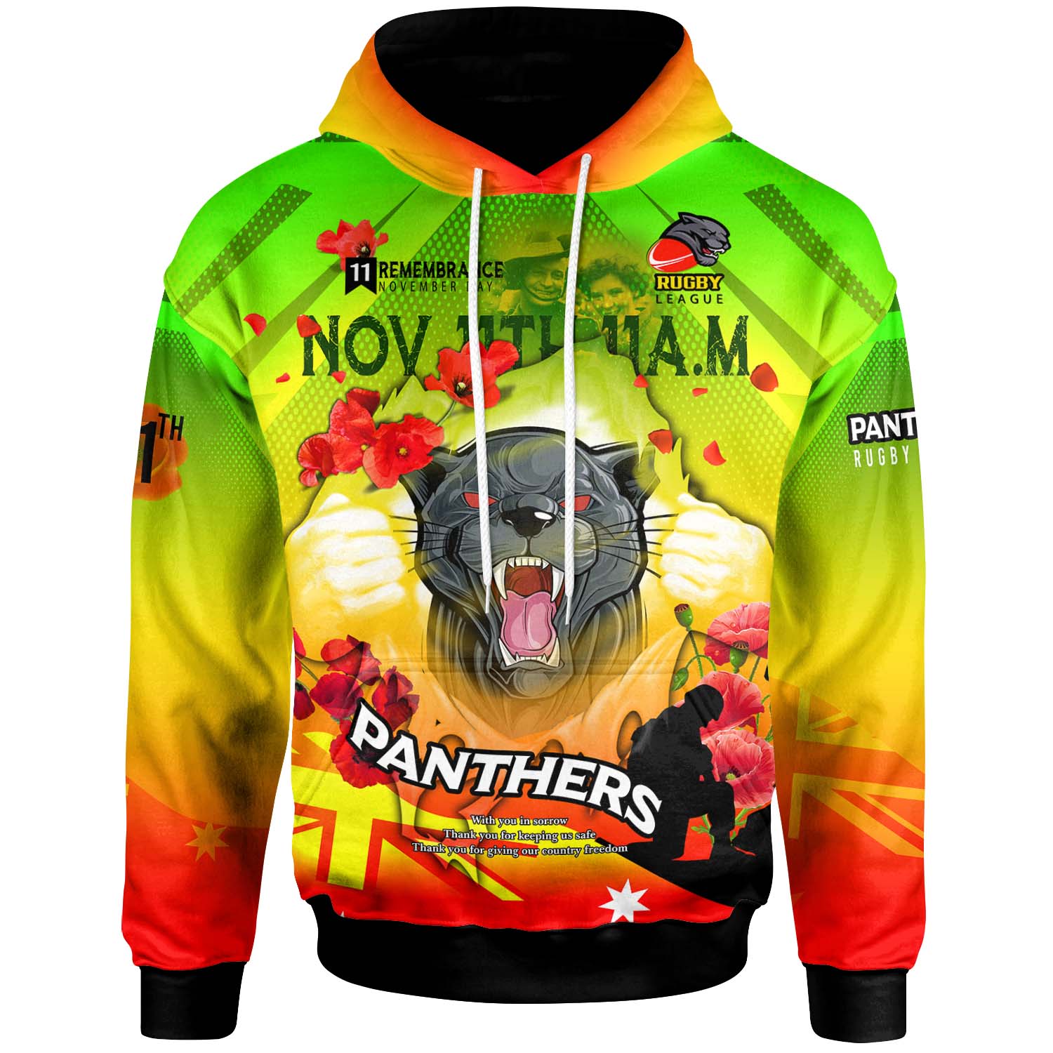 panthers-rugby-hoodie-custom-panthers-remembrance-day-lest-we-forget-poppies-hoodie