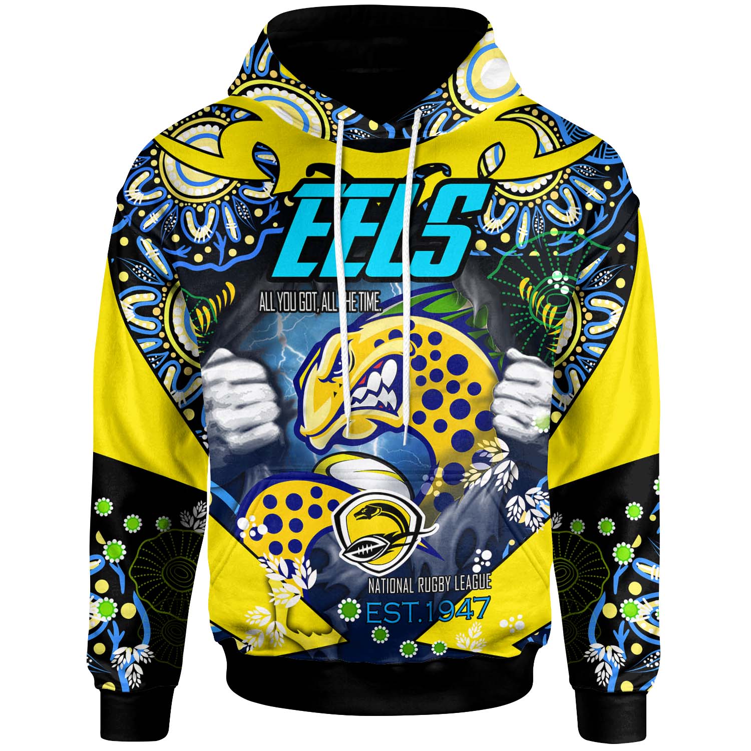 eels-rugby-hoodie-custom-personalised-eels-all-you-got-all-the-time-aboriginal-player-and-number-hoodie