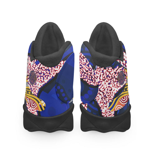 rooster-rugby-high-top-basketball-shoes-j13-angry-rooster-rugby-with-aboriginal-indigenous-dot-painting-style-sneakers