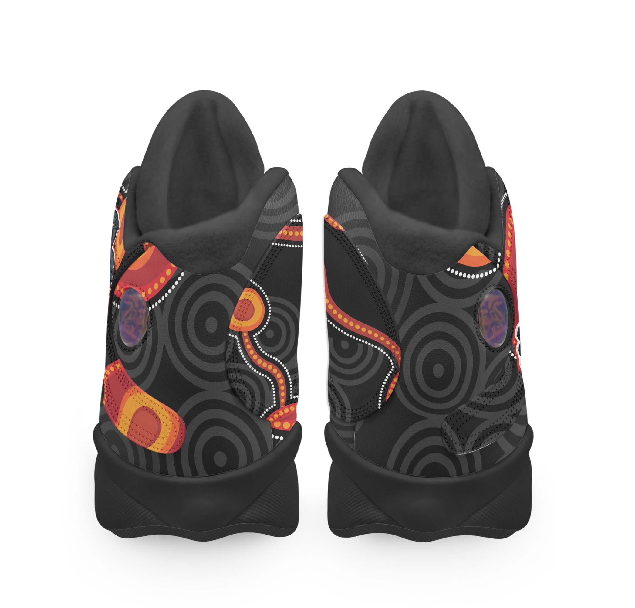 panthers-rugby-high-top-basketball-shoes-j13-panthers-aboriginal-with-rugby-ball-indigenous-style-of-dot-painting-traditional-sneakers