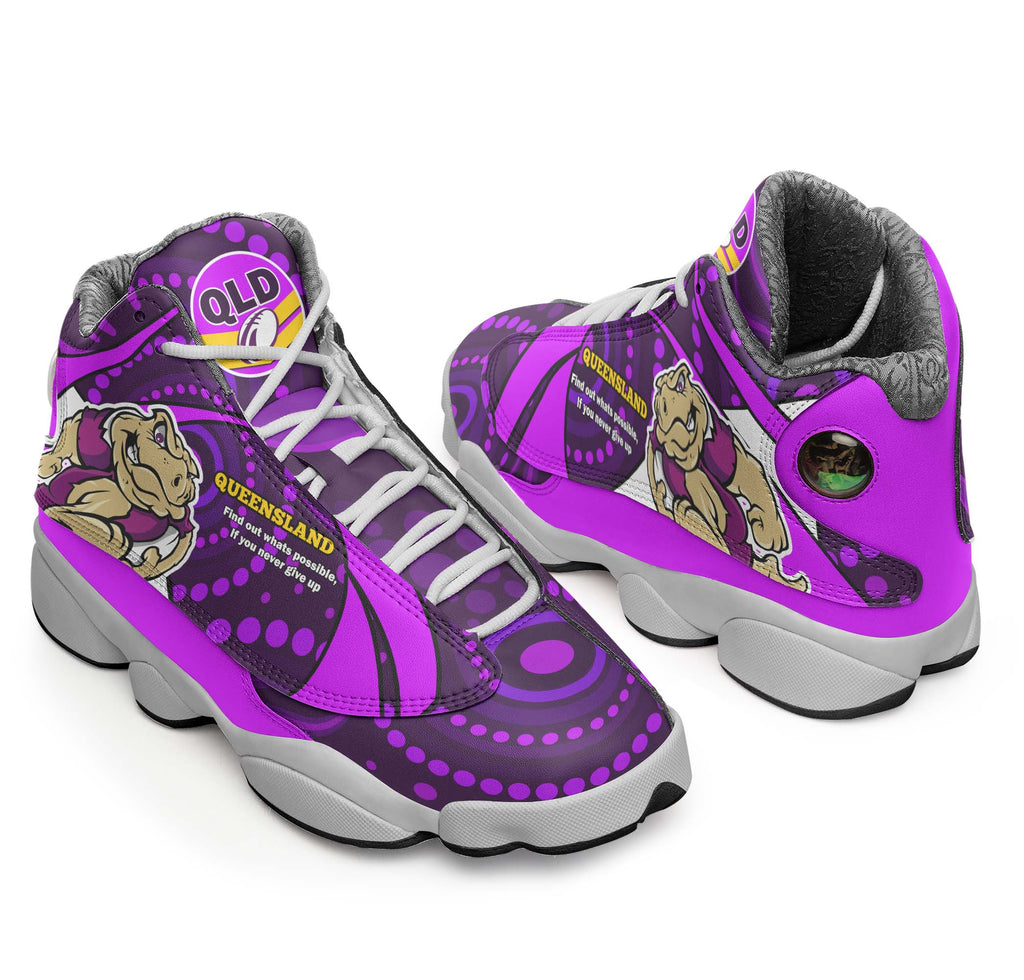 queensland-rugby-league-high-top-basketball-shoes-j13-queensland-maroons-mascot-with-aboriginal-art-state-of-origin