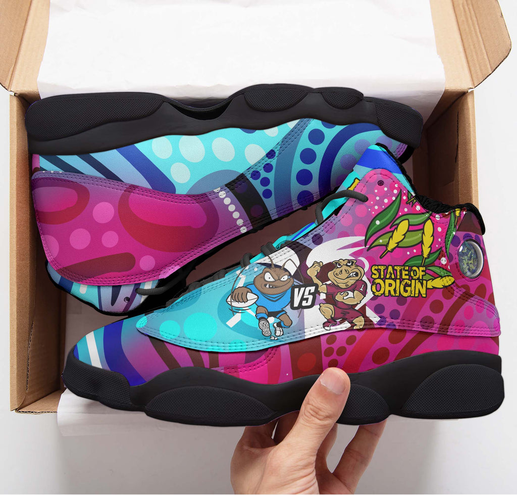 state-of-origin-rugby-league-high-top-basketball-shoes-j13-nsw-vs-qld-rugby-team-mascot-with-aboriginal-culture