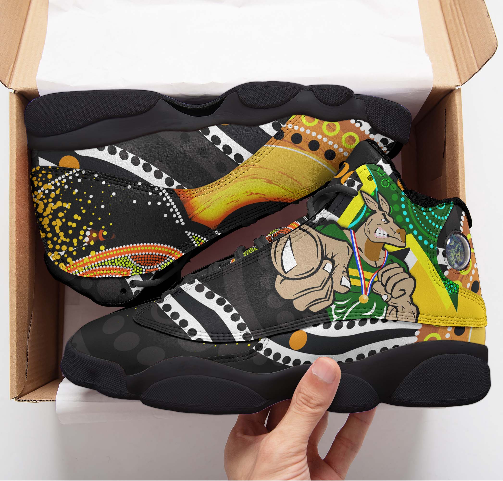 kangaroos-rugby-high-top-basketball-shoes-j13-kangraroo-australian-rugby-league-go-the-roos-indigenous-sneakers-j13
