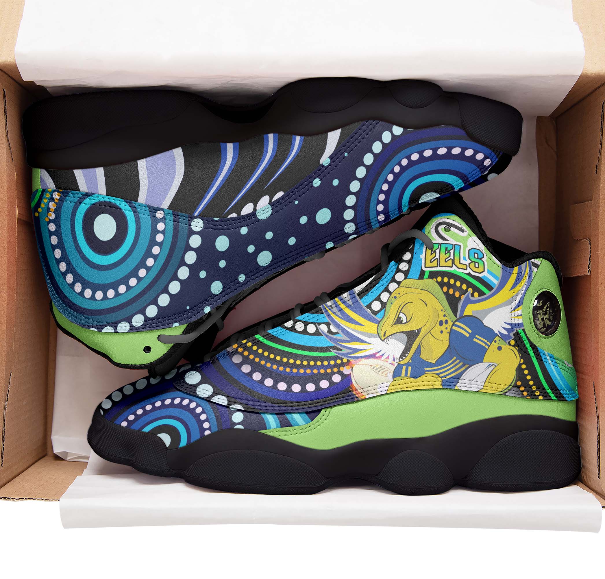 eels-rugby-high-top-basketball-shoes-j13-eels-rugby-with-aboriginal-pattern-indigenous-sneakers-j13