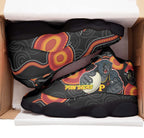 panthers-rugby-high-top-basketball-shoes-j13-panthers-aboriginal-with-rugby-ball-indigenous-style-of-dot-painting-traditional-sneakers