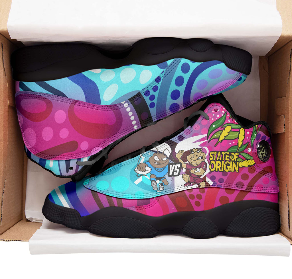 state-of-origin-rugby-league-high-top-basketball-shoes-j13-nsw-vs-qld-rugby-team-mascot-with-aboriginal-culture