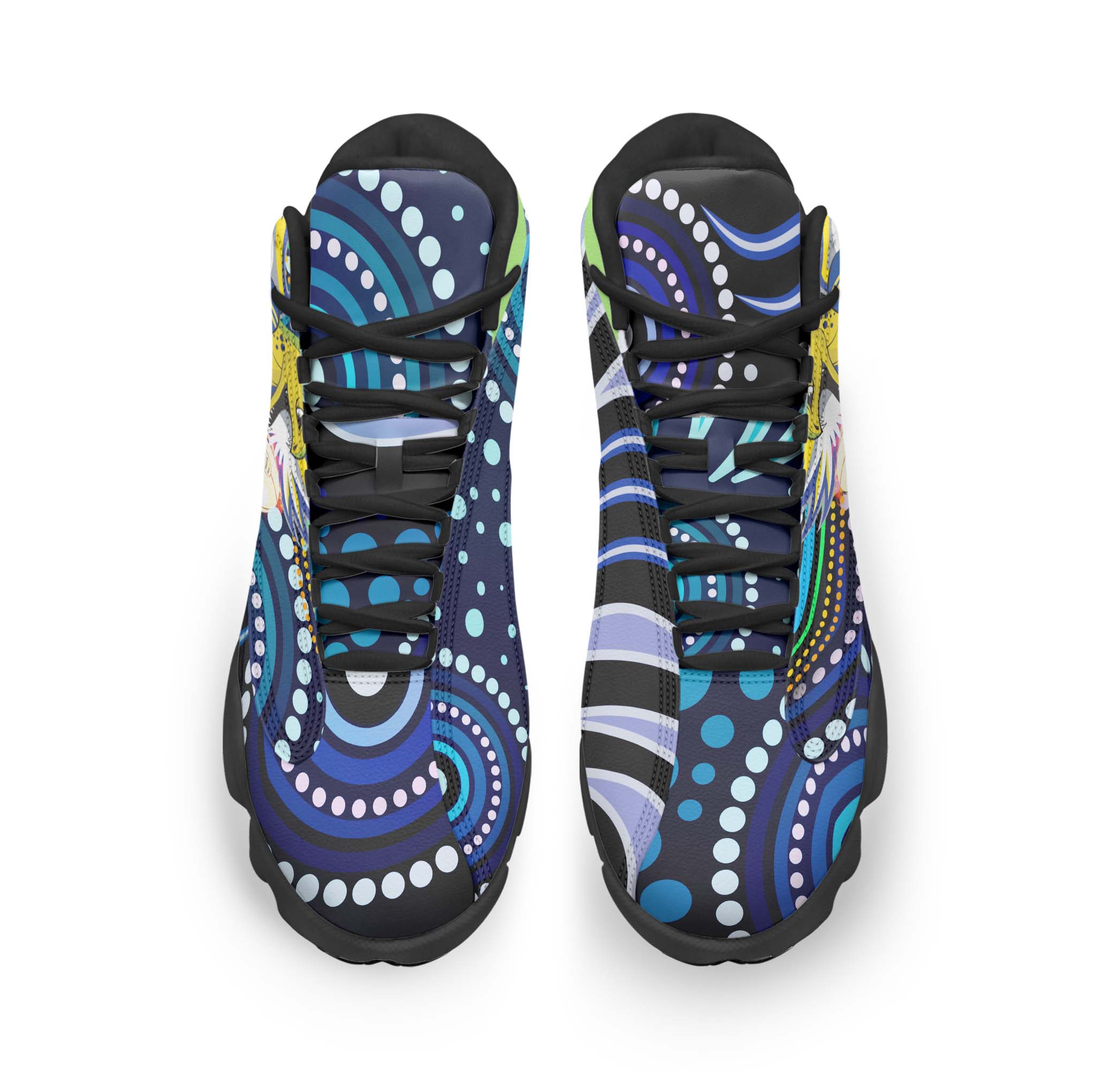 eels-rugby-high-top-basketball-shoes-j13-eels-rugby-with-aboriginal-pattern-indigenous-sneakers-j13
