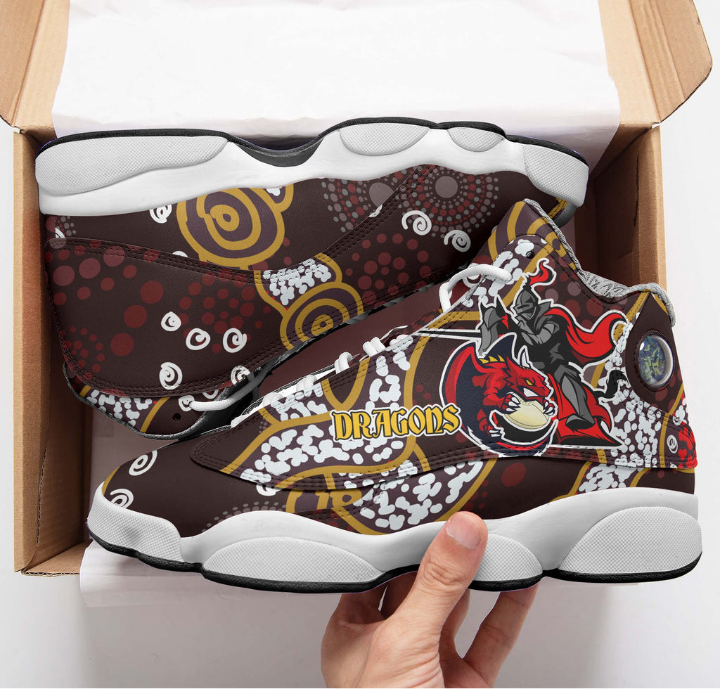 stgeorge-rugby-high-top-basketball-shoes-j13-dragons-with-rugby-ball-and-knight-contemporary-style-of-aboriginal-sneakers