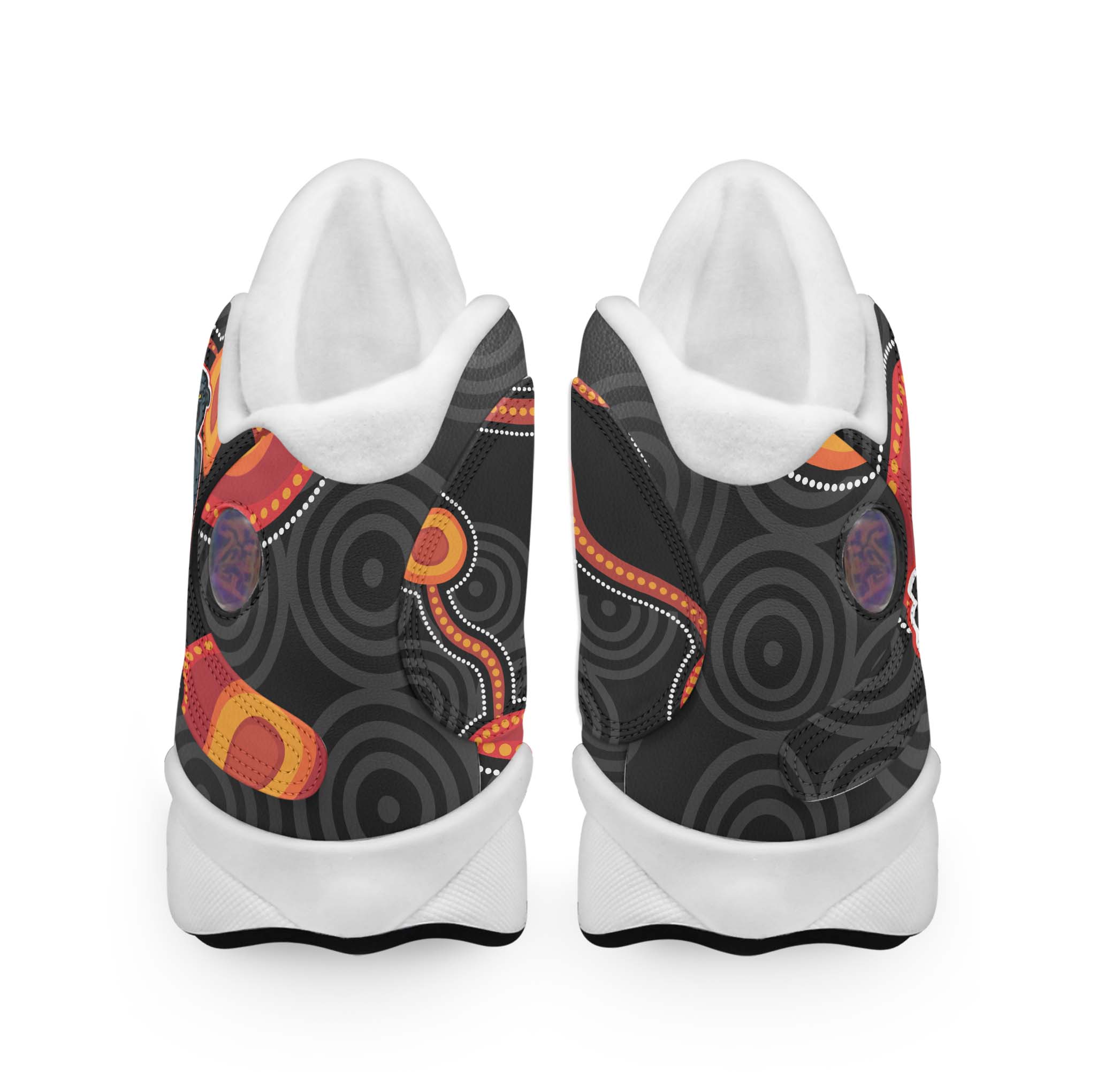 panthers-rugby-high-top-basketball-shoes-j13-panthers-aboriginal-with-rugby-ball-indigenous-style-of-dot-painting-traditional-sneakers