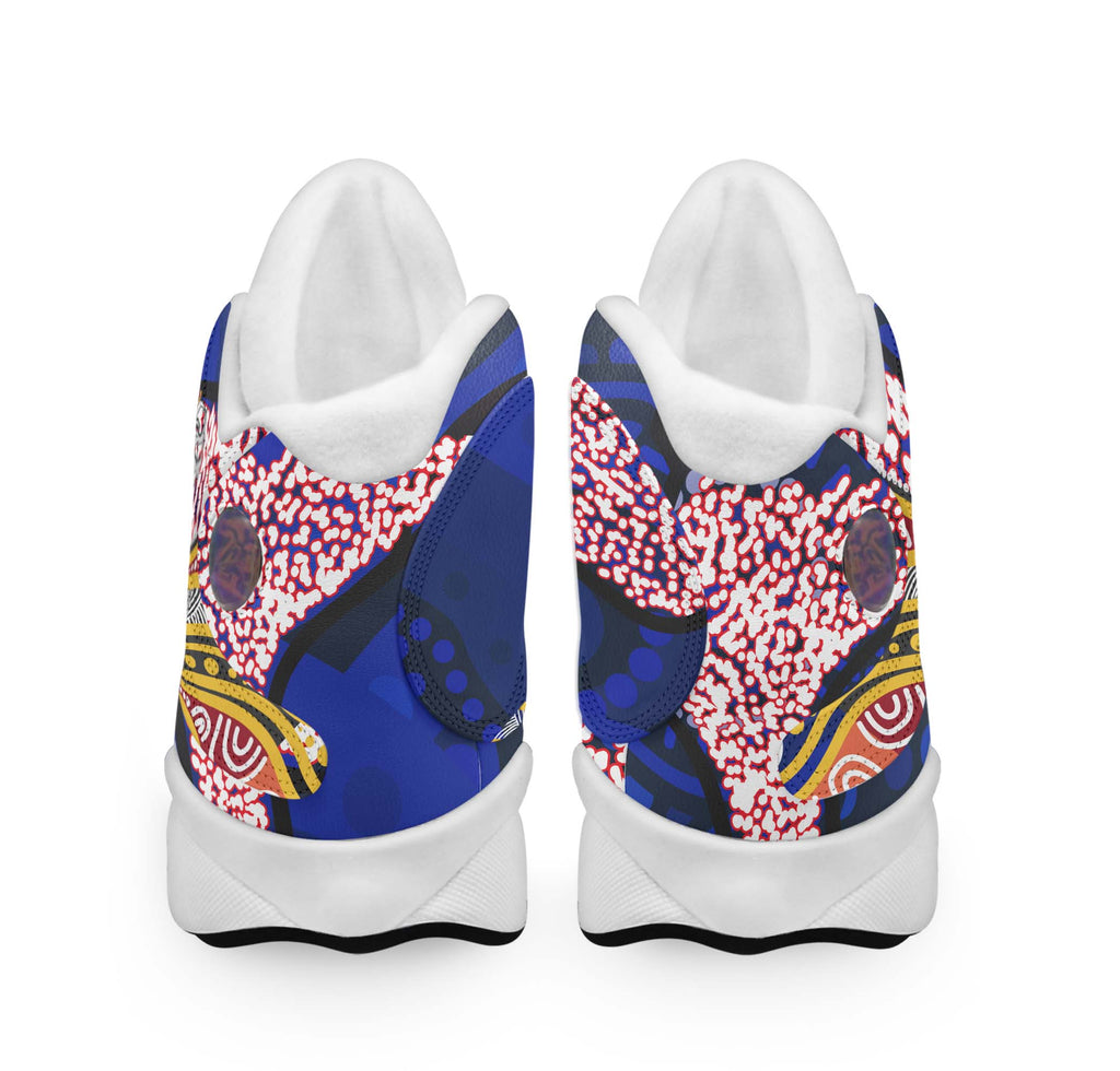 rooster-rugby-high-top-basketball-shoes-j13-angry-rooster-rugby-with-aboriginal-indigenous-dot-painting-style-sneakers