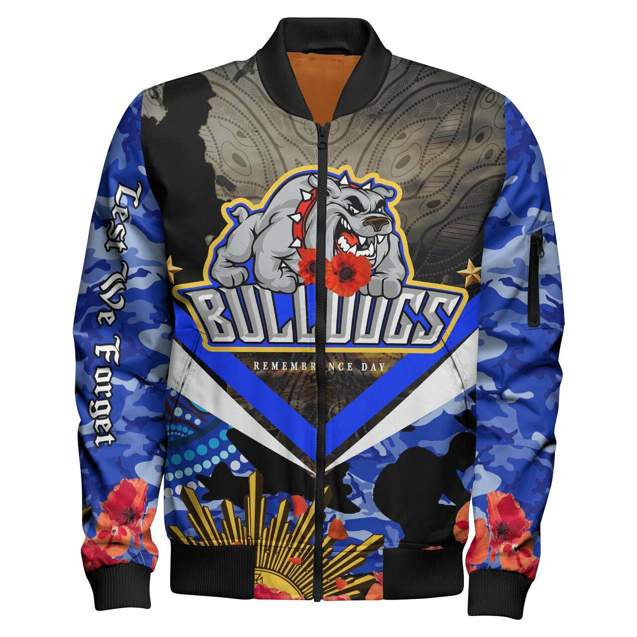 bulldogs-rugby-anzac-aboriginal-bomber-jacket-poppy-flower-remembrance-day-bomber-jacket